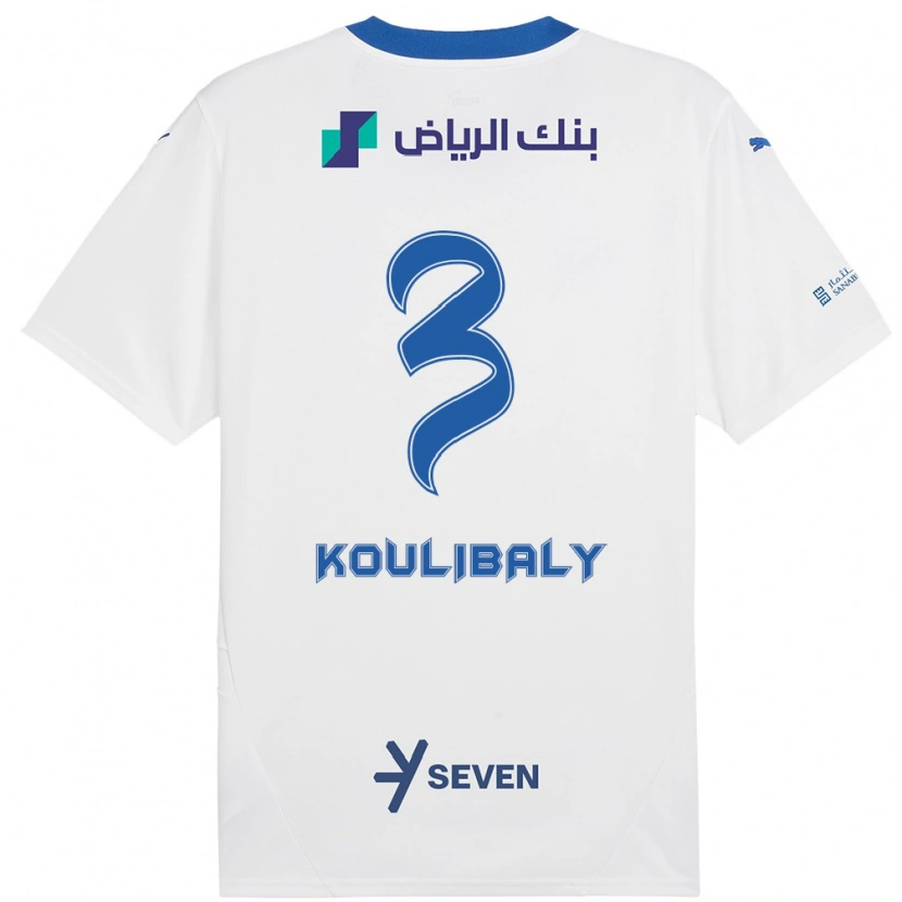 Danxen Kinder Kalidou Koulibaly #3 Weiß Blau Auswärtstrikot Trikot 2024/25 T-Shirt Schweiz