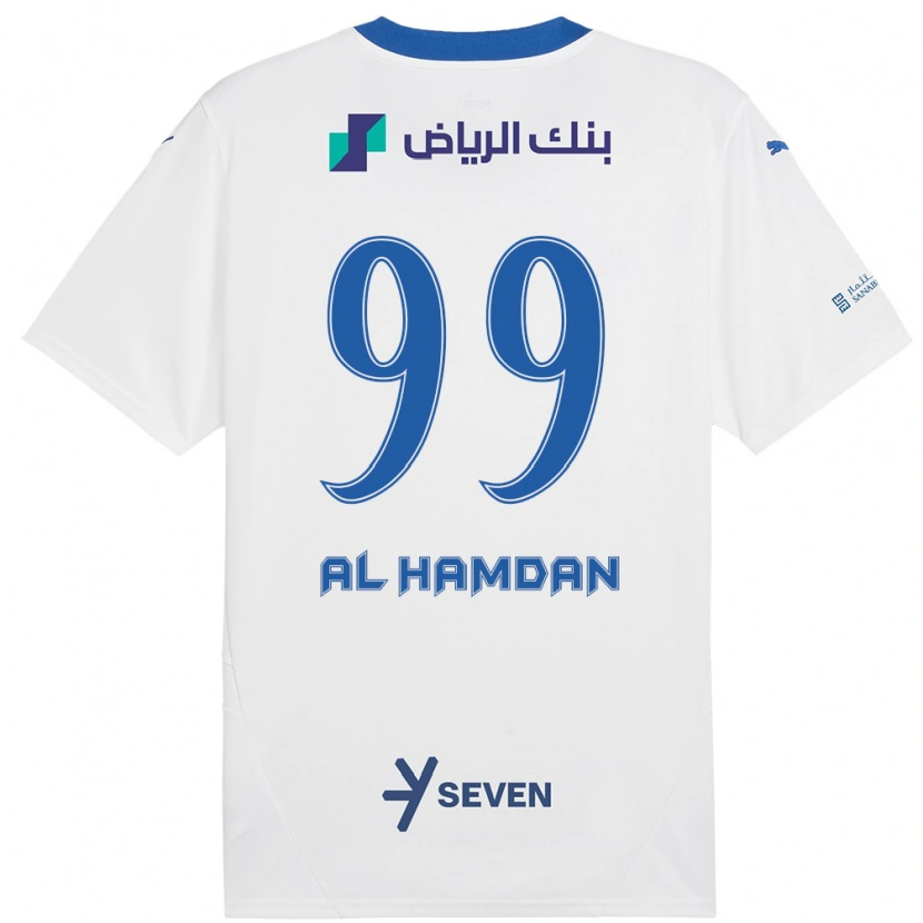 Danxen Kinder Abdullah Al-Hamdan #99 Weiß Blau Auswärtstrikot Trikot 2024/25 T-Shirt Schweiz