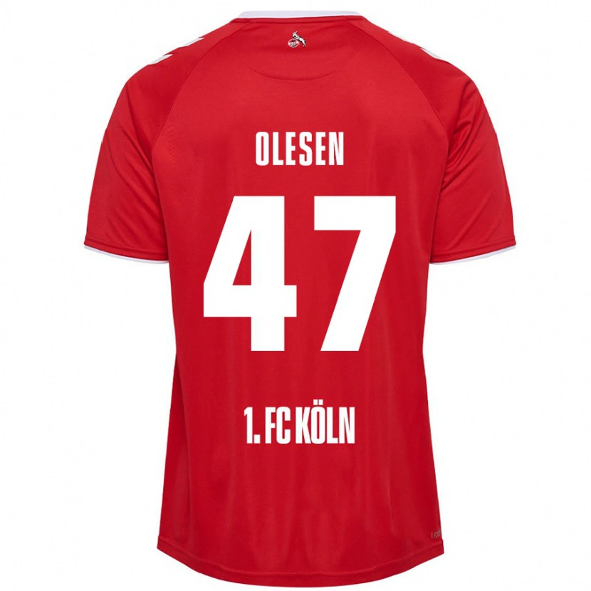 Danxen Kinder Mathias Olesen #47 Rot Weiß Auswärtstrikot Trikot 2024/25 T-Shirt Schweiz