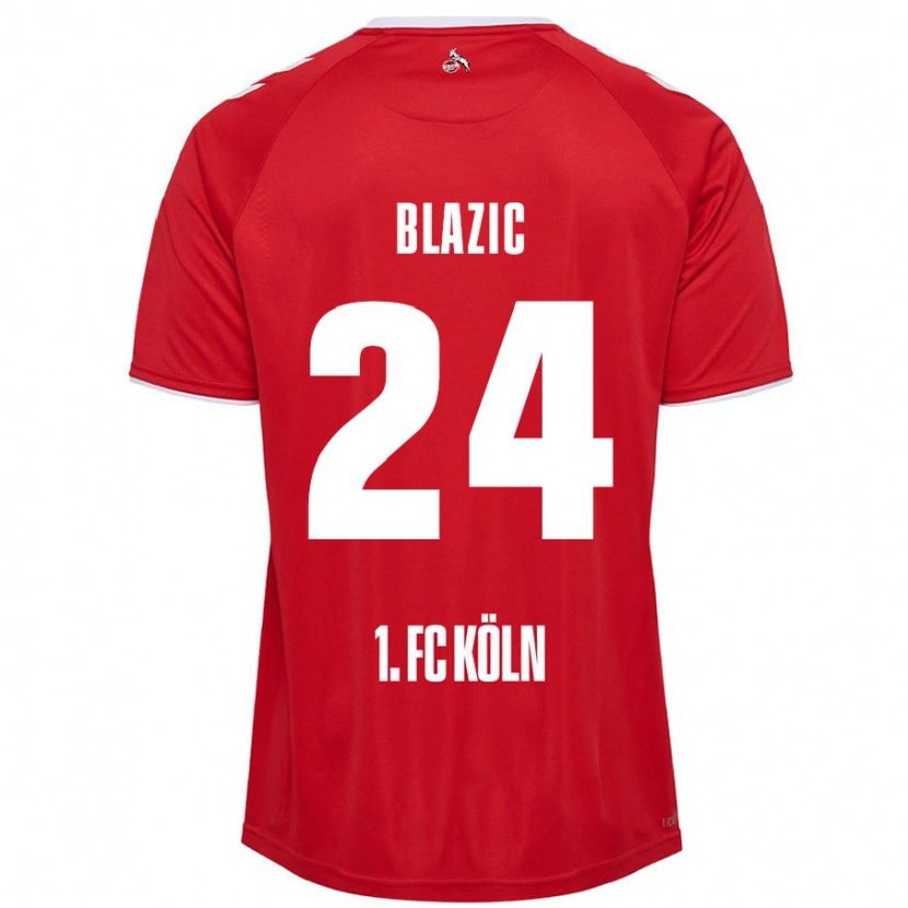 Danxen Kinder Alessandro Blazic #24 Rot Weiß Auswärtstrikot Trikot 2024/25 T-Shirt Schweiz