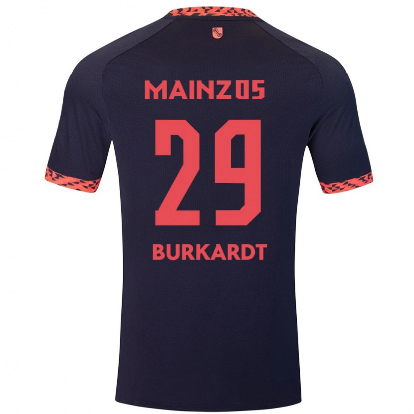 Danxen Kinder Jonathan Burkardt #29 Blau Korallenrot Auswärtstrikot Trikot 2024/25 T-Shirt Schweiz