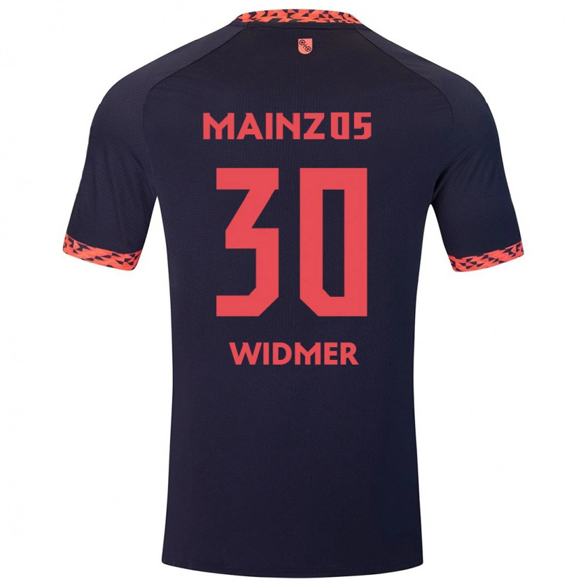 Danxen Kinder Silvan Widmer #30 Blau Korallenrot Auswärtstrikot Trikot 2024/25 T-Shirt Schweiz