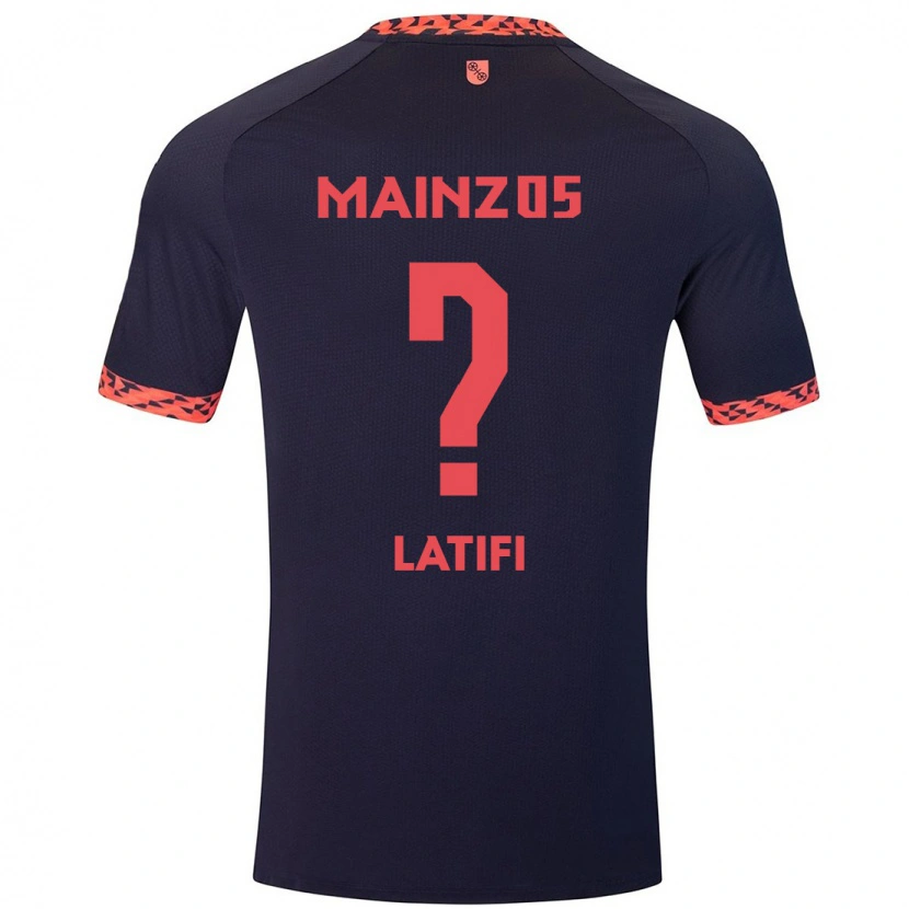 Danxen Kinder Artan Latifi #0 Blau Korallenrot Auswärtstrikot Trikot 2024/25 T-Shirt Schweiz