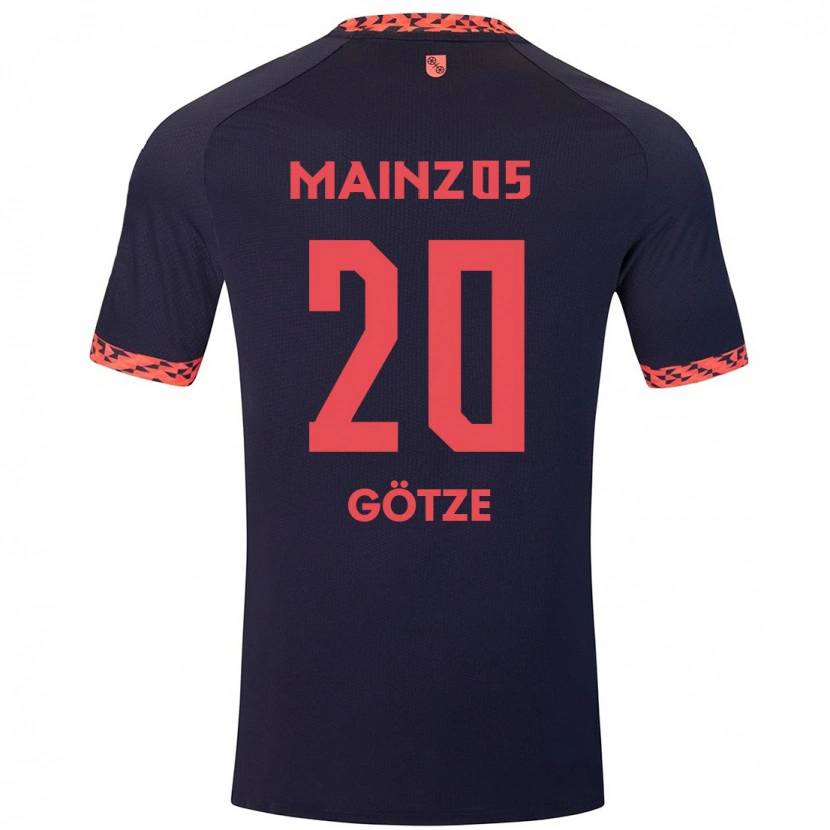 Danxen Kinder Justus Götze #20 Blau Korallenrot Auswärtstrikot Trikot 2024/25 T-Shirt Schweiz