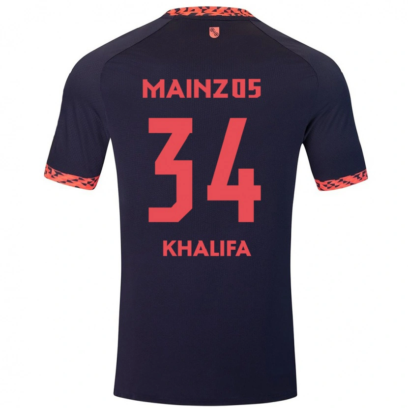 Danxen Kinder Sarah Khalifa #34 Blau Korallenrot Auswärtstrikot Trikot 2024/25 T-Shirt Schweiz