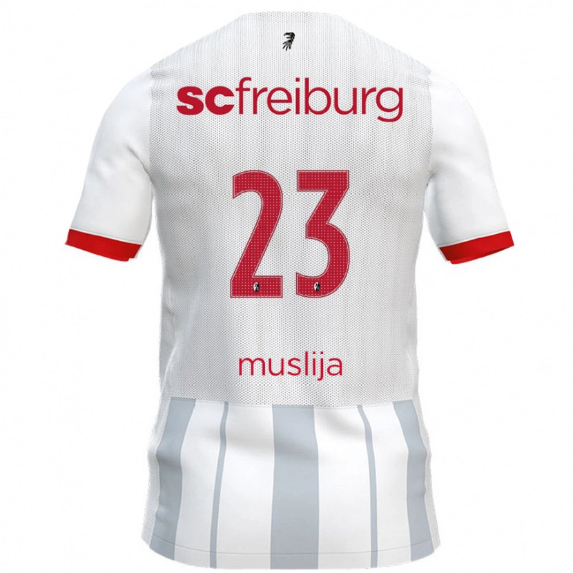 Danxen Kinder Florent Muslija #23 Weiß Grau Auswärtstrikot Trikot 2024/25 T-Shirt Schweiz