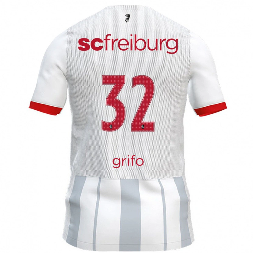 Danxen Kinder Vincenzo Grifo #32 Weiß Grau Auswärtstrikot Trikot 2024/25 T-Shirt Schweiz