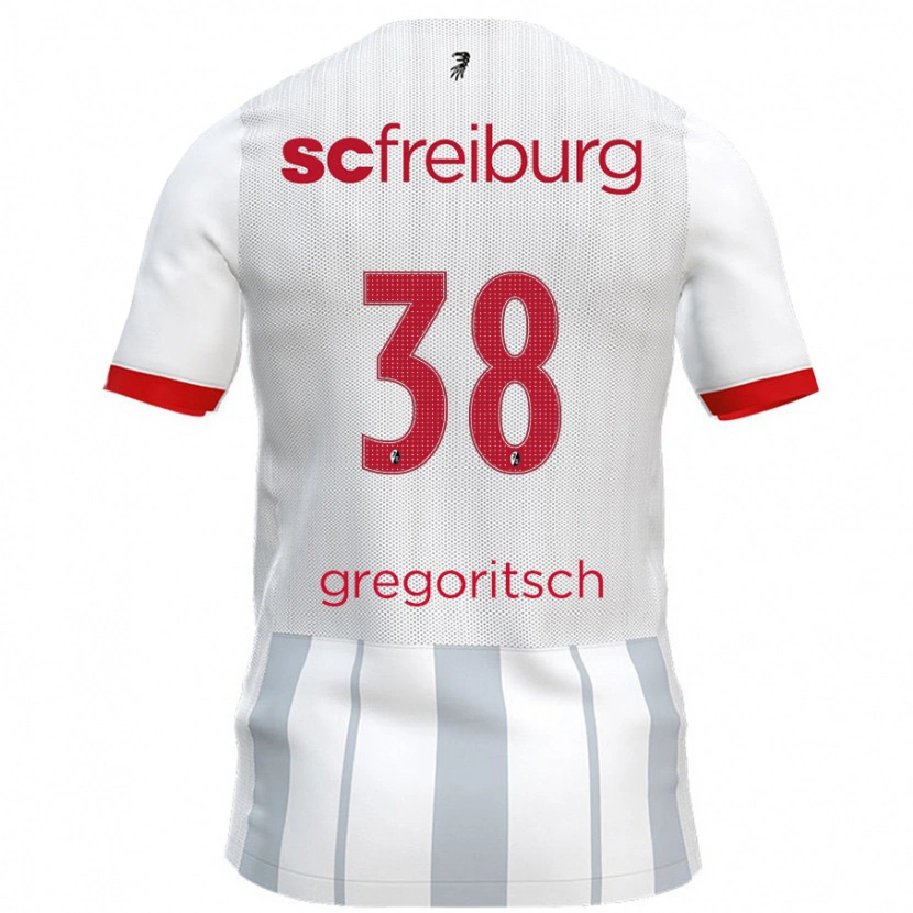 Danxen Kinder Michael Gregoritsch #38 Weiß Grau Auswärtstrikot Trikot 2024/25 T-Shirt Schweiz