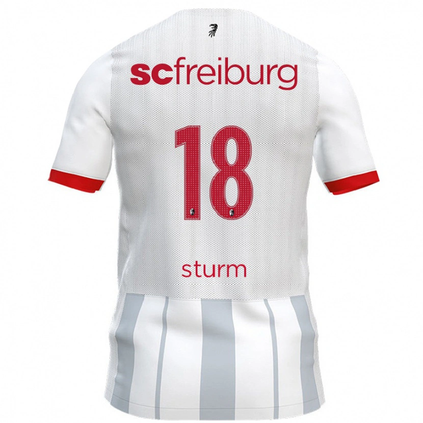 Danxen Kinder Yann Sturm #18 Weiß Grau Auswärtstrikot Trikot 2024/25 T-Shirt Schweiz