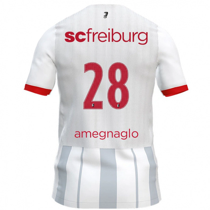 Danxen Kinder David Amegnaglo #28 Weiß Grau Auswärtstrikot Trikot 2024/25 T-Shirt Schweiz