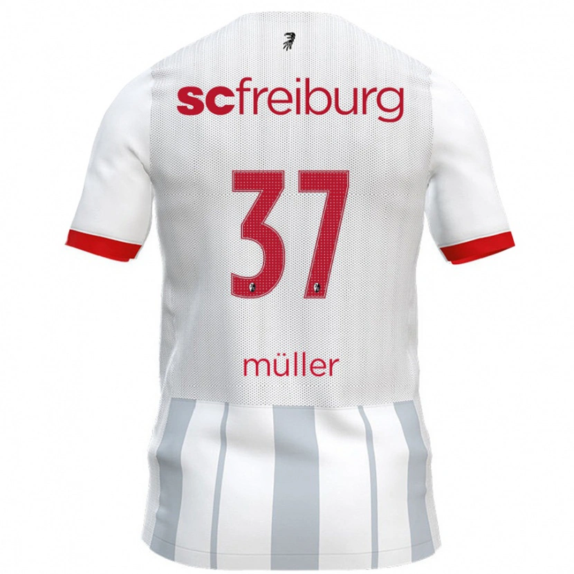 Danxen Kinder Ruben Müller #37 Weiß Grau Auswärtstrikot Trikot 2024/25 T-Shirt Schweiz