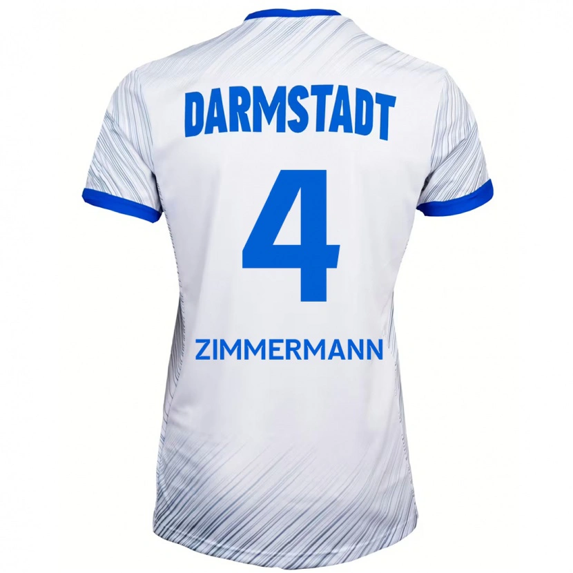 Danxen Kinder Christoph Zimmermann #4 Weiß Blau Auswärtstrikot Trikot 2024/25 T-Shirt Schweiz