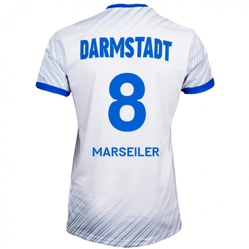 Danxen Kinder Luca Marseiler #8 Weiß Blau Auswärtstrikot Trikot 2024/25 T-Shirt Schweiz