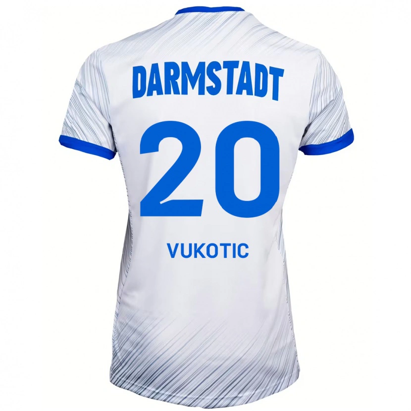 Danxen Kinder Aleksandar Vukotic #20 Weiß Blau Auswärtstrikot Trikot 2024/25 T-Shirt Schweiz