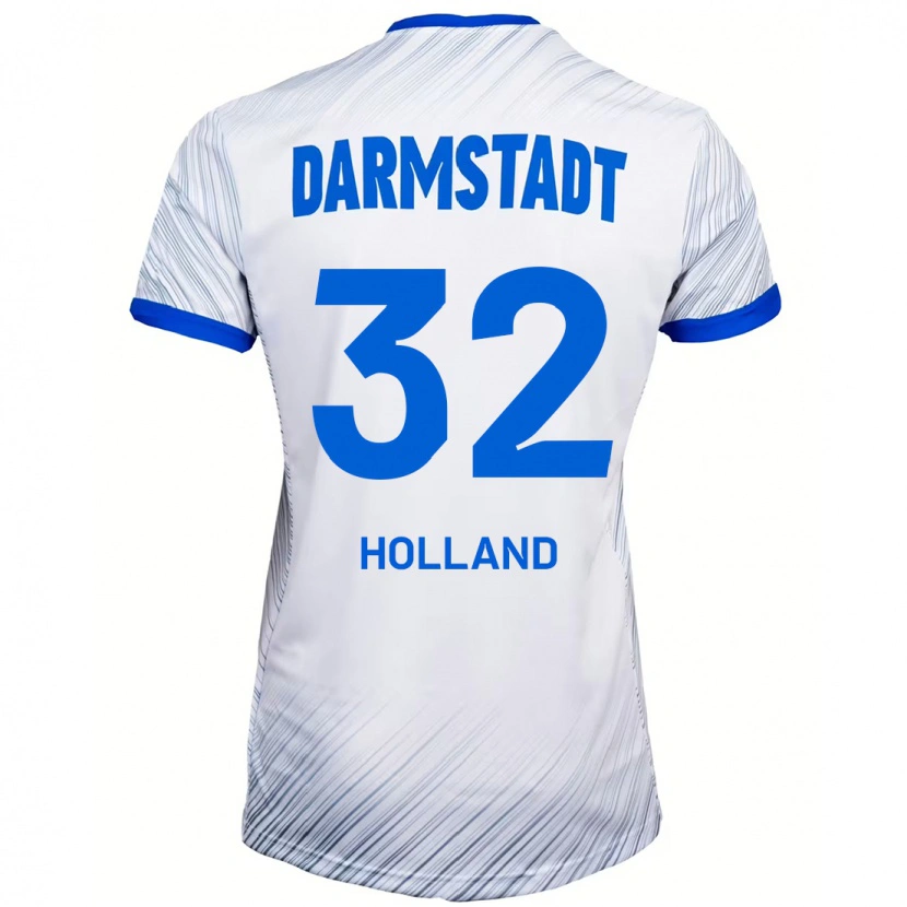 Danxen Kinder Fabian Holland #32 Weiß Blau Auswärtstrikot Trikot 2024/25 T-Shirt Schweiz