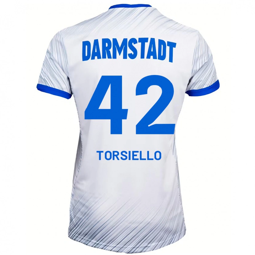 Danxen Kinder Fabio Torsiello #42 Weiß Blau Auswärtstrikot Trikot 2024/25 T-Shirt Schweiz