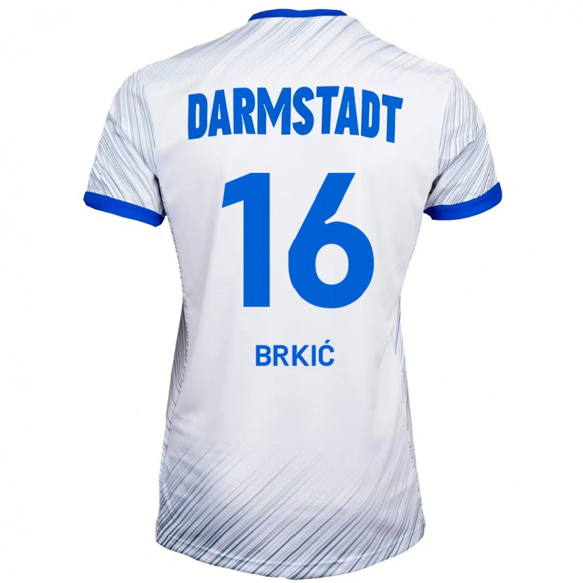 Danxen Kinder Amar Brkić #16 Weiß Blau Auswärtstrikot Trikot 2024/25 T-Shirt Schweiz