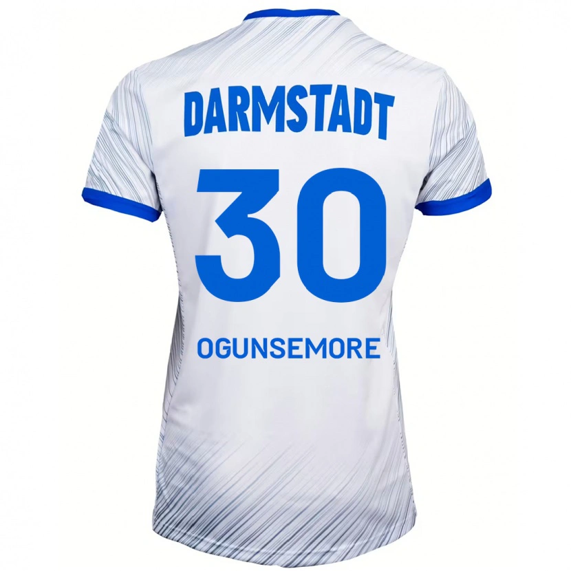 Danxen Kinder Malakai Ogunsemore #30 Weiß Blau Auswärtstrikot Trikot 2024/25 T-Shirt Schweiz