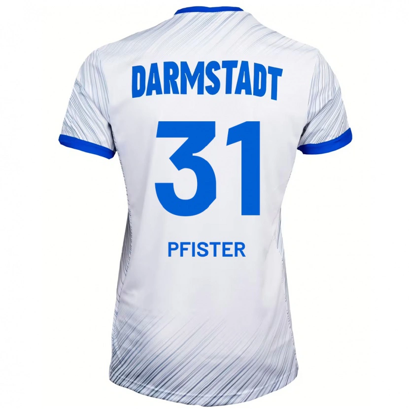 Danxen Kinder Max Pfister #31 Weiß Blau Auswärtstrikot Trikot 2024/25 T-Shirt Schweiz