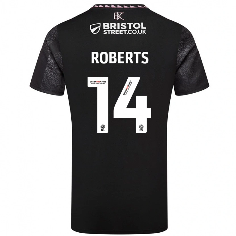 Danxen Kinder Connor Roberts #14 Schwarz Auswärtstrikot Trikot 2024/25 T-Shirt Schweiz