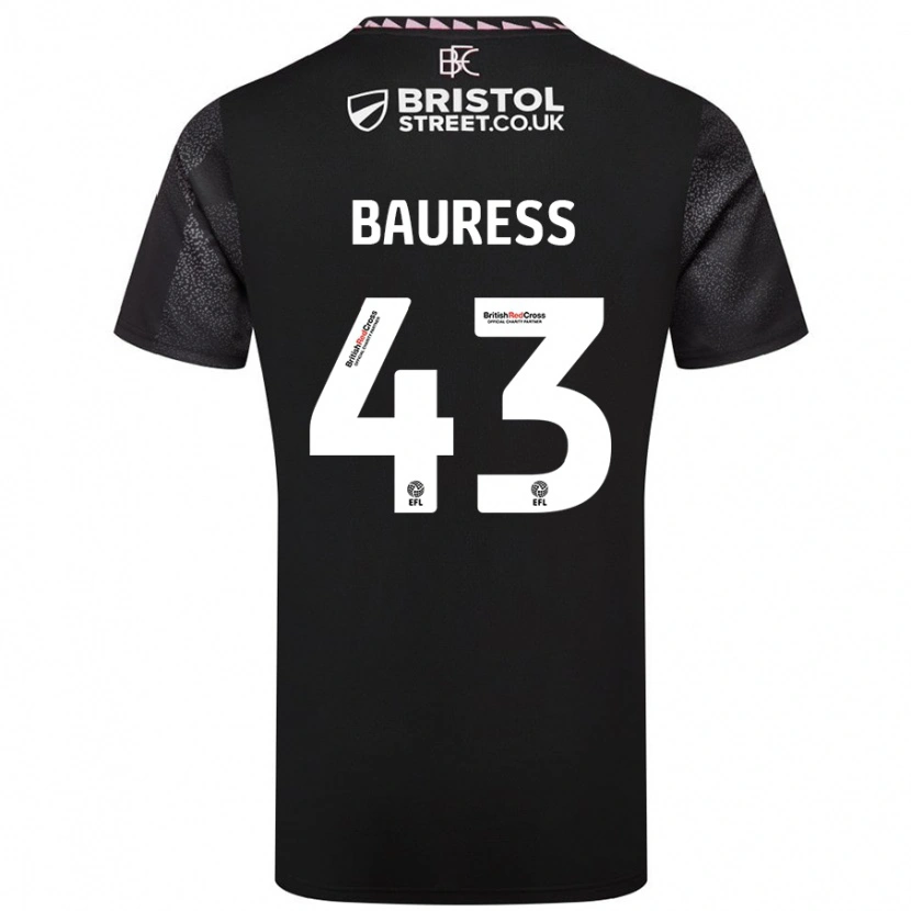 Danxen Kinder Joe Bauress #43 Schwarz Auswärtstrikot Trikot 2024/25 T-Shirt Schweiz