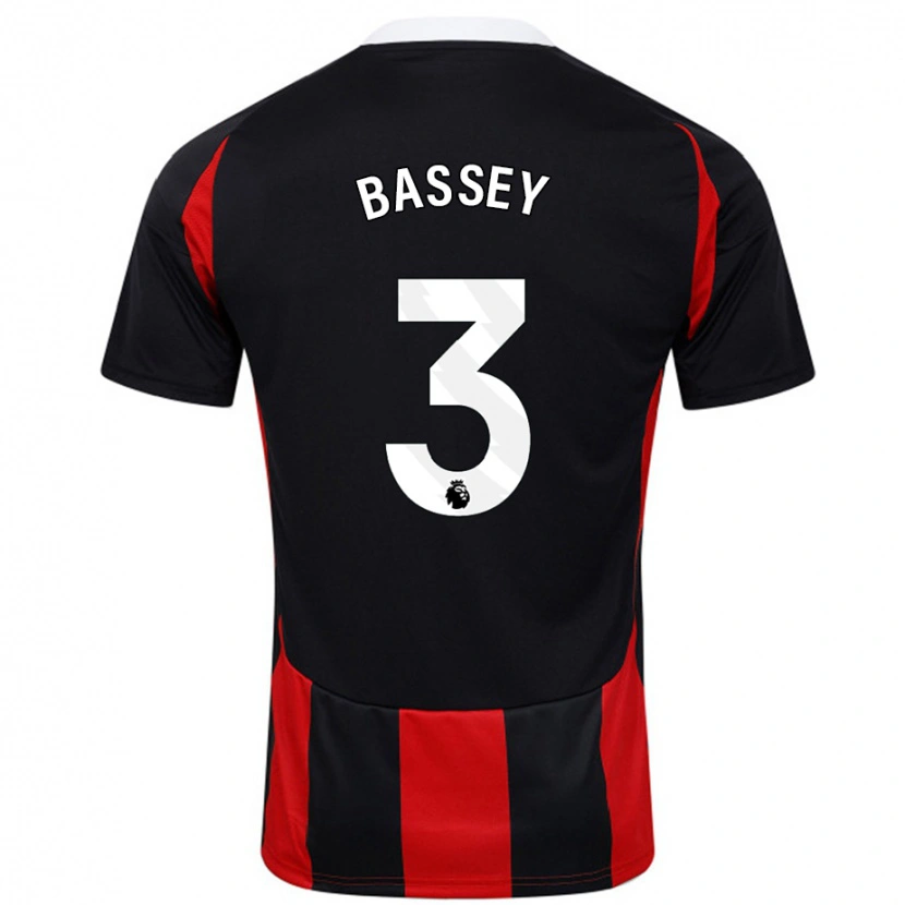 Danxen Kinder Calvin Bassey #3 Schwarz Rot Auswärtstrikot Trikot 2024/25 T-Shirt Schweiz