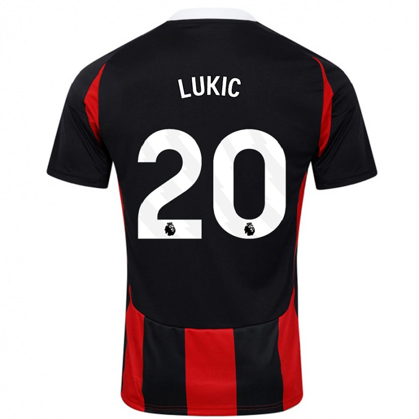 Danxen Kinder Saša Lukić #20 Schwarz Rot Auswärtstrikot Trikot 2024/25 T-Shirt Schweiz