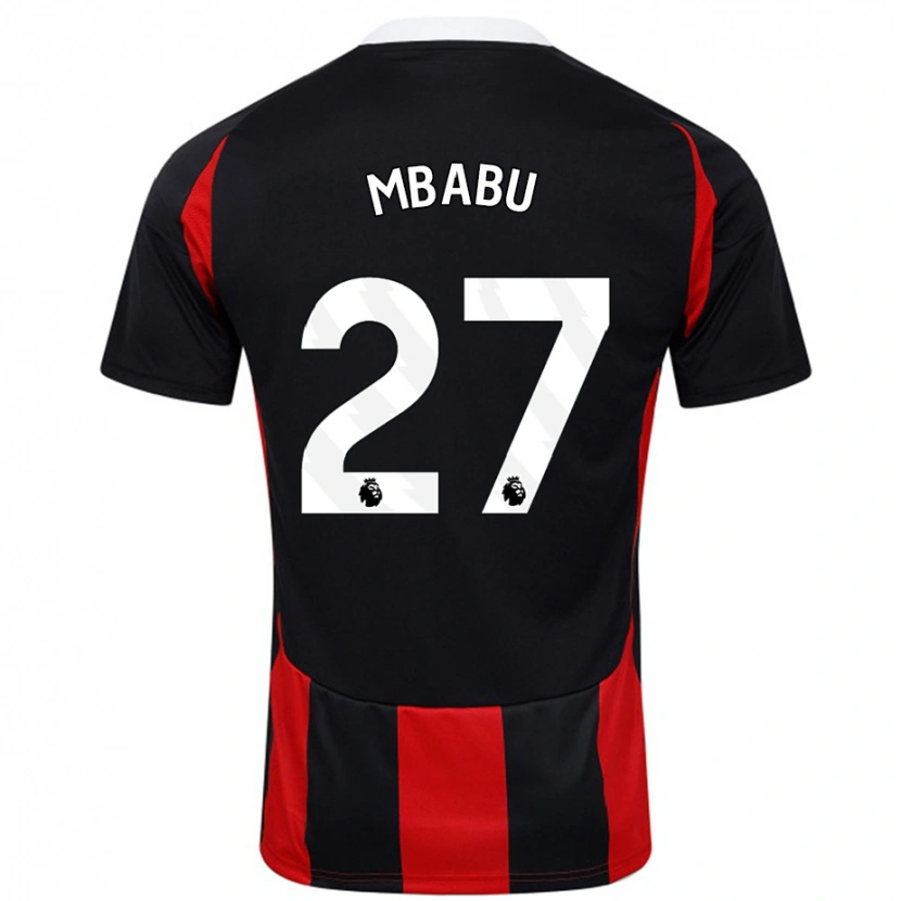 Danxen Kinder Kevin Mbabu #27 Schwarz Rot Auswärtstrikot Trikot 2024/25 T-Shirt Schweiz