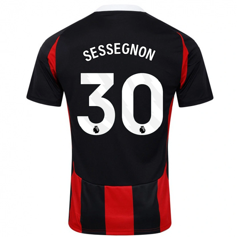 Danxen Kinder Ryan Sessegnon #30 Schwarz Rot Auswärtstrikot Trikot 2024/25 T-Shirt Schweiz