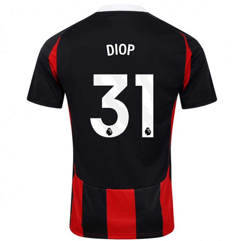 Danxen Kinder Issa Diop #31 Schwarz Rot Auswärtstrikot Trikot 2024/25 T-Shirt Schweiz