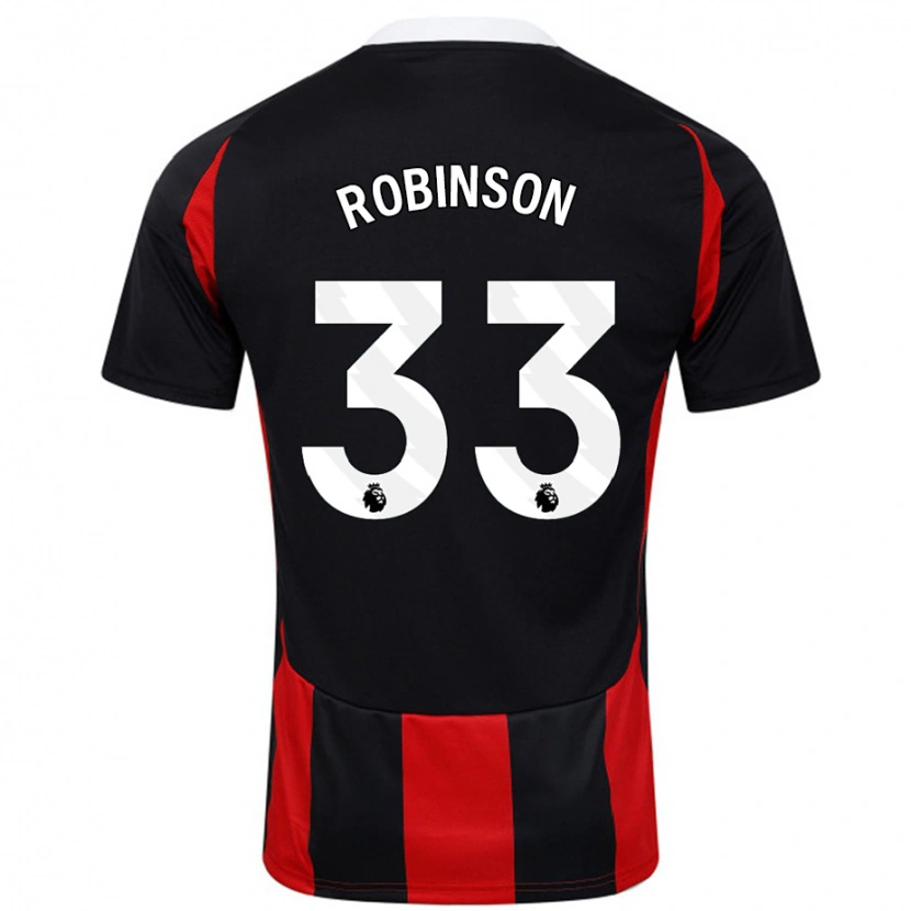 Danxen Kinder Antonee Robinson #33 Schwarz Rot Auswärtstrikot Trikot 2024/25 T-Shirt Schweiz