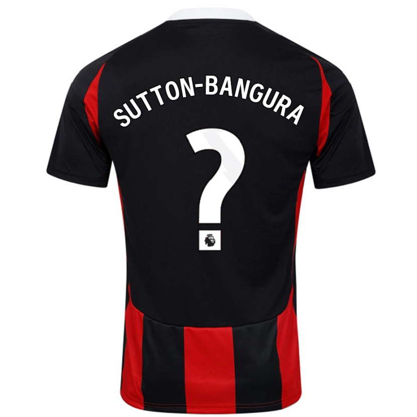 Danxen Kinder William Sutton-Bangura #0 Schwarz Rot Auswärtstrikot Trikot 2024/25 T-Shirt Schweiz