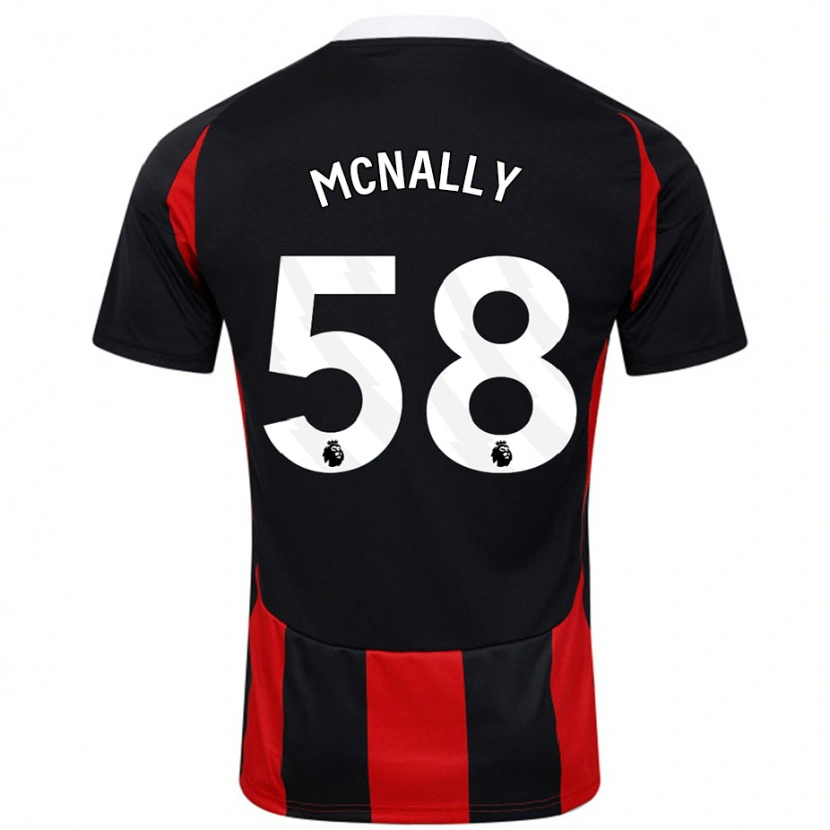 Danxen Kinder Alfie Mcnally #58 Schwarz Rot Auswärtstrikot Trikot 2024/25 T-Shirt Schweiz