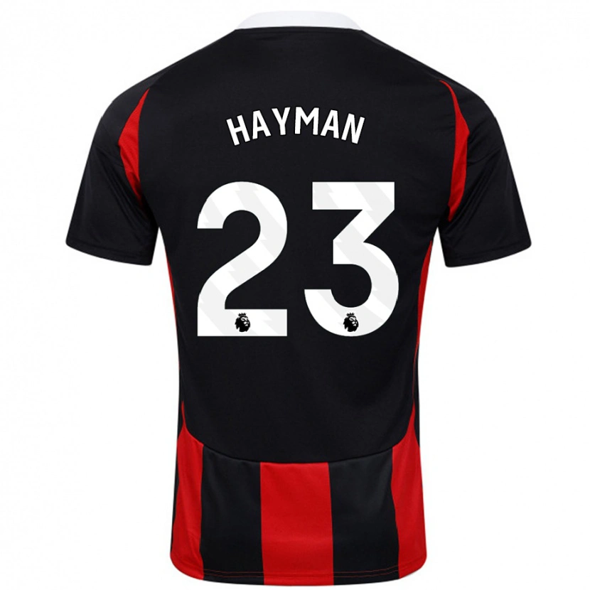 Danxen Kinder Alex Hayman #23 Schwarz Rot Auswärtstrikot Trikot 2024/25 T-Shirt Schweiz