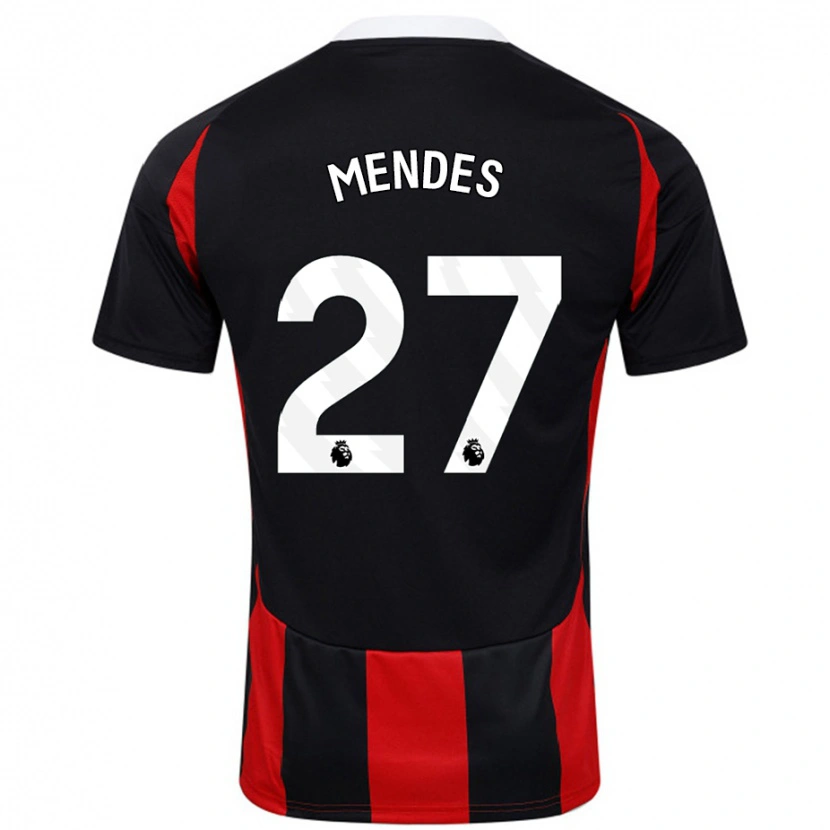 Danxen Kinder Megalie Mendes #27 Schwarz Rot Auswärtstrikot Trikot 2024/25 T-Shirt Schweiz