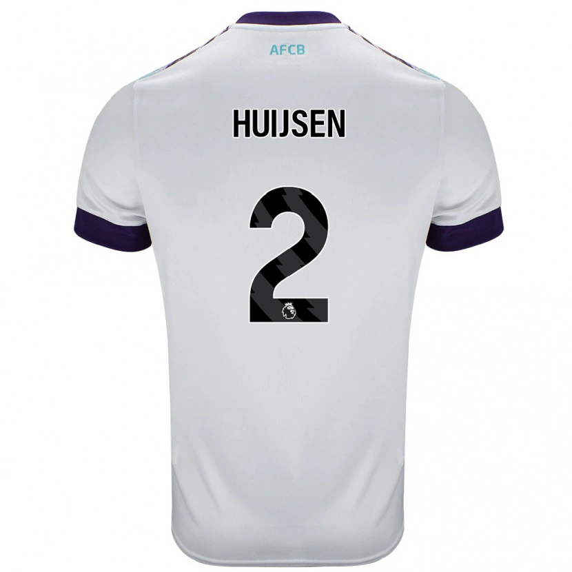 Danxen Kinder Dean Huijsen #2 Weiß Grün Lila Auswärtstrikot Trikot 2024/25 T-Shirt Schweiz