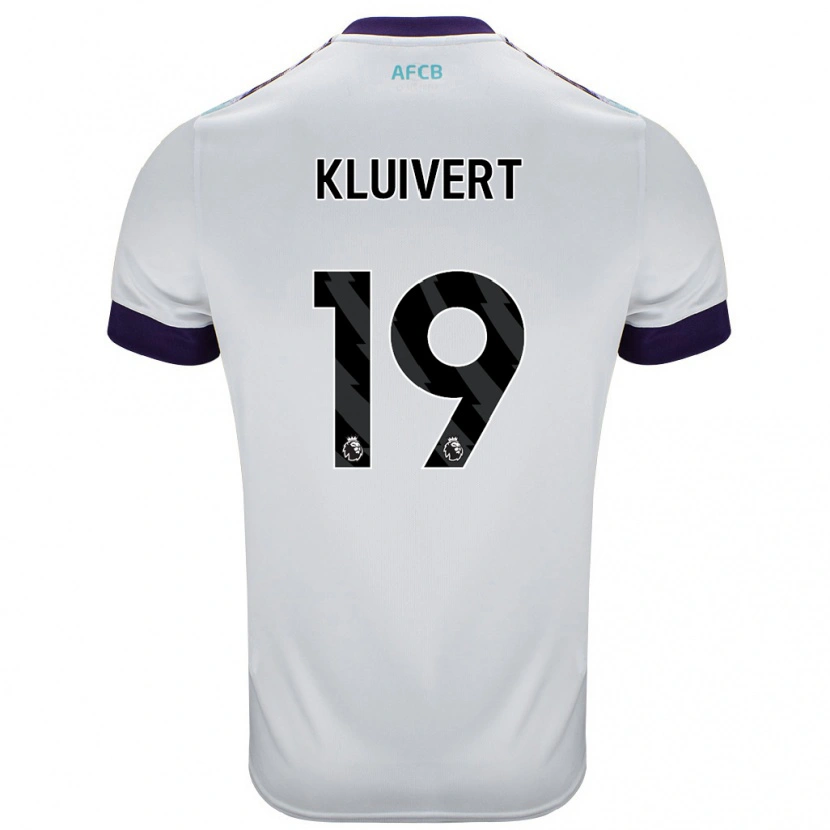 Danxen Kinder Justin Kluivert #19 Weiß Grün Lila Auswärtstrikot Trikot 2024/25 T-Shirt Schweiz