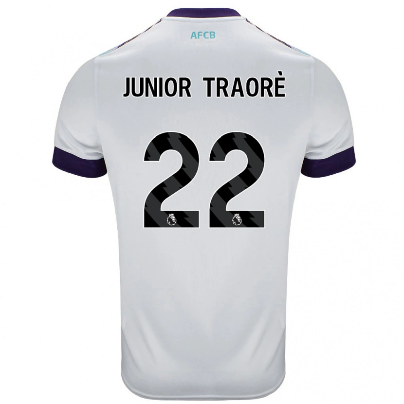 Danxen Kinder Hamed Junior Traorè #22 Weiß Grün Lila Auswärtstrikot Trikot 2024/25 T-Shirt Schweiz