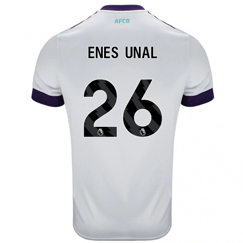 Danxen Kinder Enes Ünal #26 Weiß Grün Lila Auswärtstrikot Trikot 2024/25 T-Shirt Schweiz