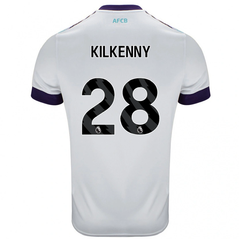 Danxen Kinder Gavin Kilkenny #28 Weiß Grün Lila Auswärtstrikot Trikot 2024/25 T-Shirt Schweiz