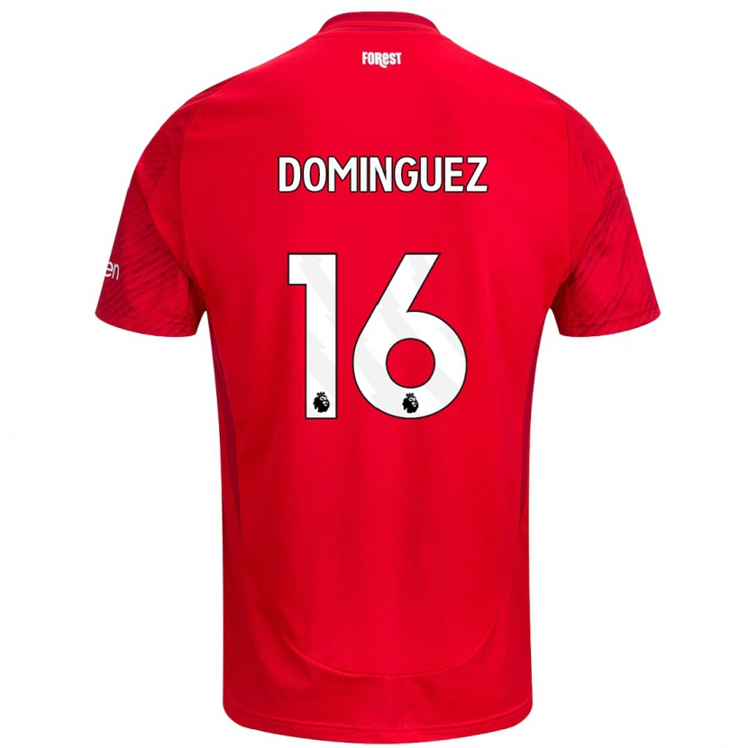 Danxen Herren Nicolás Domínguez #16 Rot Weiß Heimtrikot Trikot 2024/25 T-Shirt Schweiz