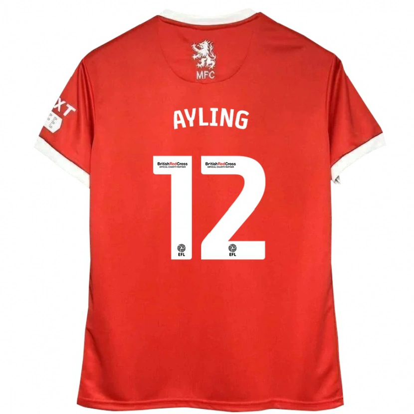 Danxen Herren Luke Ayling #12 Rot Weiß Heimtrikot Trikot 2024/25 T-Shirt Schweiz