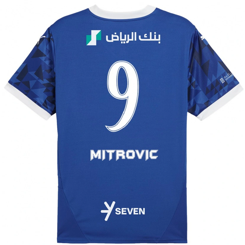 Danxen Herren Aleksandar Mitrović #9 Dunkelblau Weiß Heimtrikot Trikot 2024/25 T-Shirt Schweiz