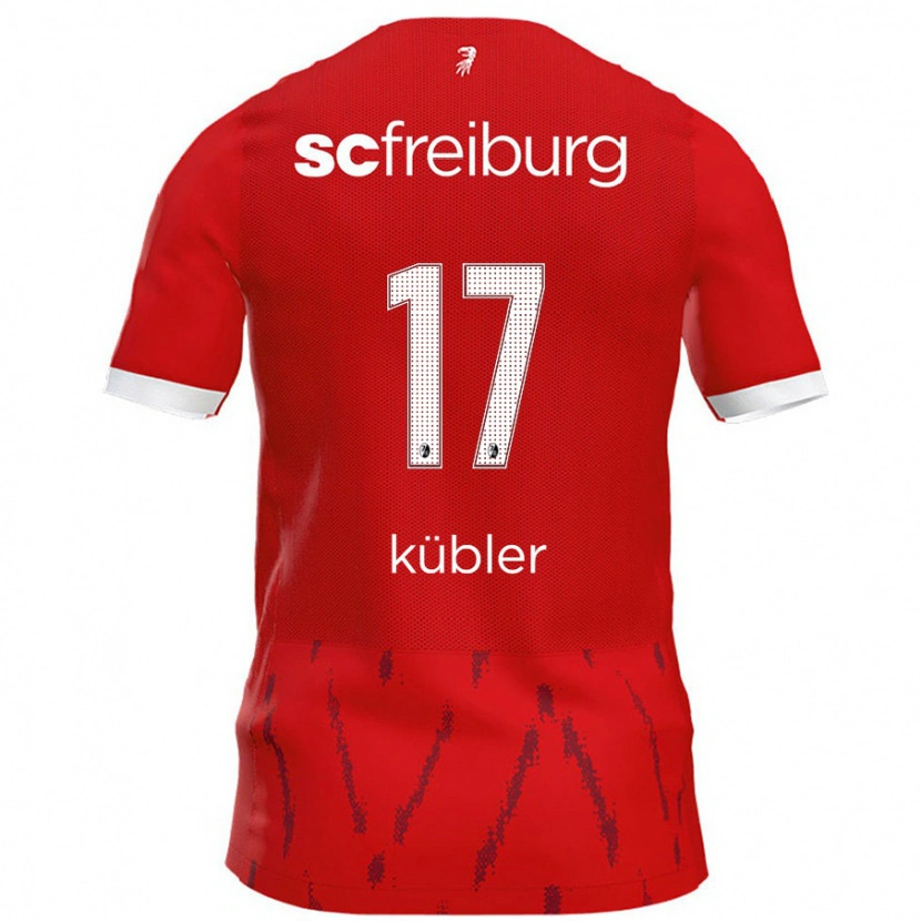 Danxen Herren Lukas Kübler #17 Rot Heimtrikot Trikot 2024/25 T-Shirt Schweiz