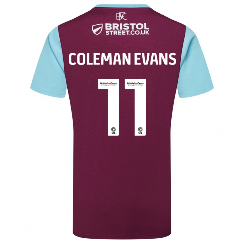 Danxen Herren Amaya Coleman-Evans #11 Burgunderrot Himmelblau Heimtrikot Trikot 2024/25 T-Shirt Schweiz