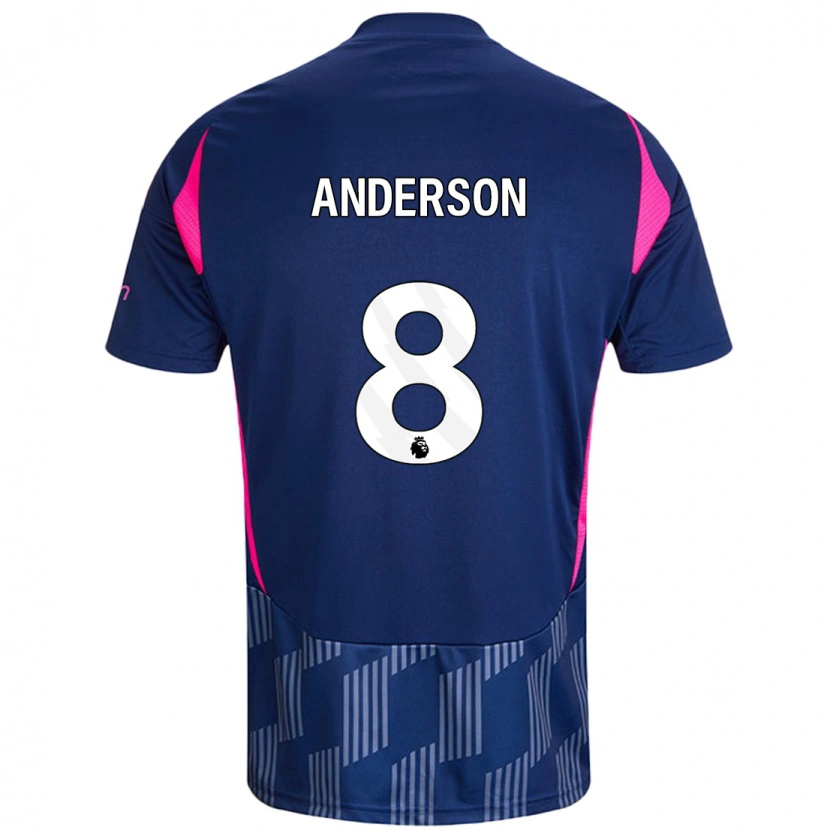 Danxen Herren Elliot Anderson #8 Königsblau Rosa Auswärtstrikot Trikot 2024/25 T-Shirt Schweiz