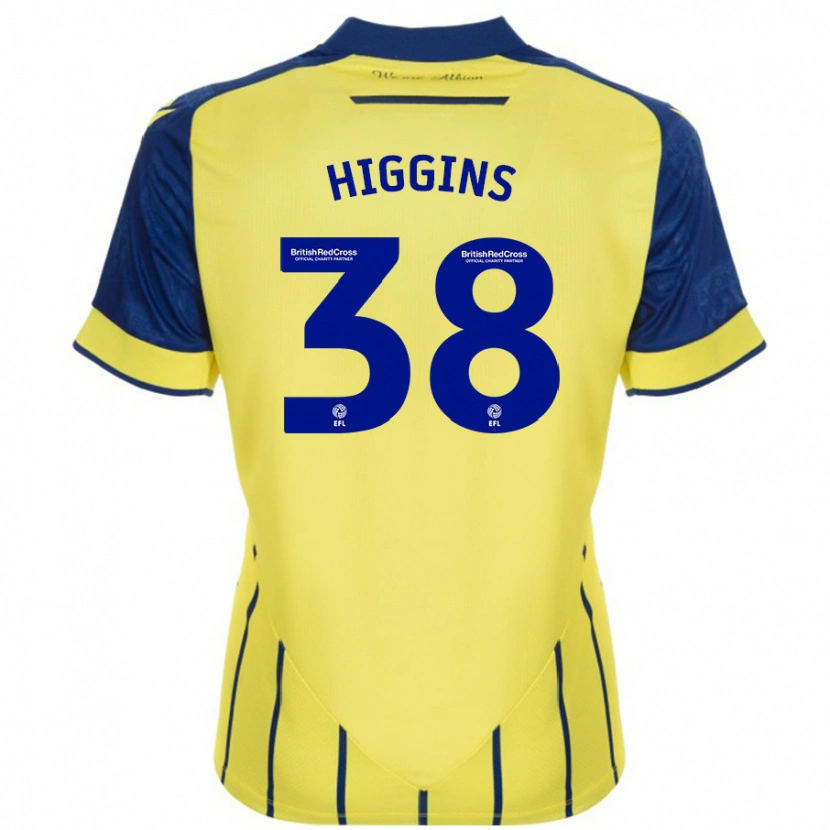 Danxen Herren Akeel Higgins #38 Gelb Blau Auswärtstrikot Trikot 2024/25 T-Shirt Schweiz