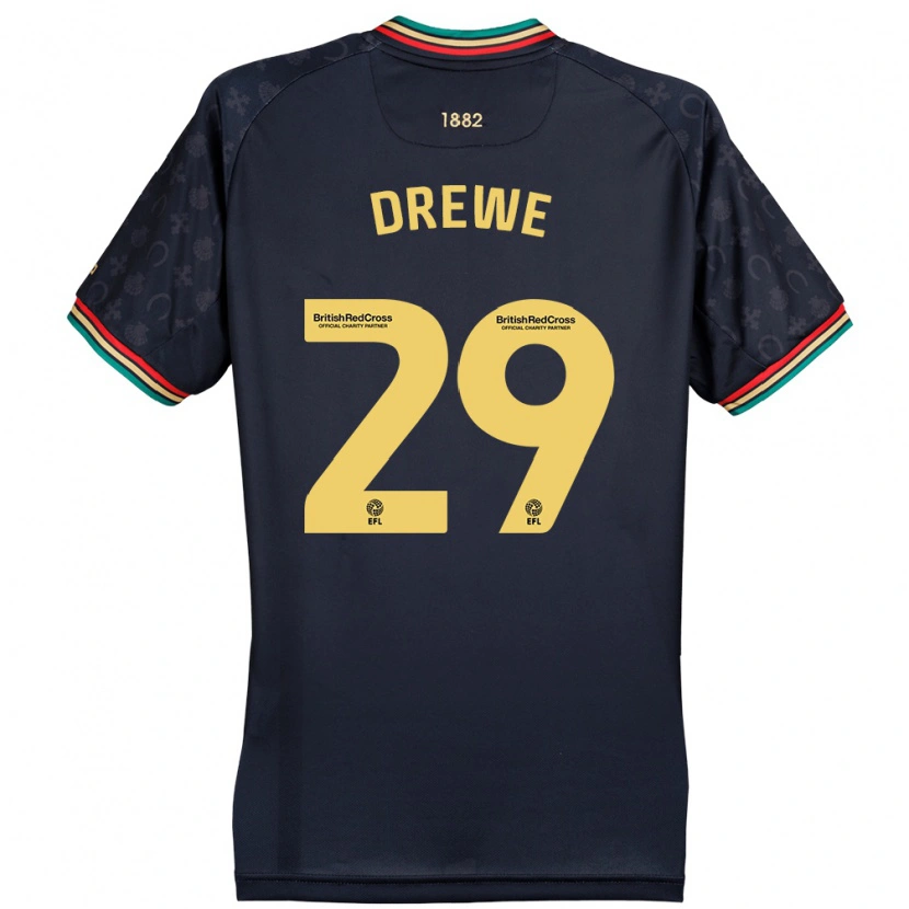 Danxen Herren Aaron Drewe #29 Dunkelmarineblau Auswärtstrikot Trikot 2024/25 T-Shirt Schweiz