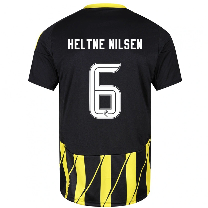 Danxen Herren Sivert Heltne Nilsen #6 Schwarz Gelb Auswärtstrikot Trikot 2024/25 T-Shirt Schweiz