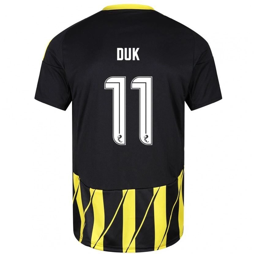 Danxen Herren Duk #11 Schwarz Gelb Auswärtstrikot Trikot 2024/25 T-Shirt Schweiz